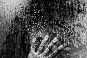 men, Hands, Portrait Display, Monochrome, Silhouette, Glass, Water Drops, Pressed Against Glass