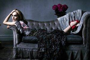 women, Natalie Portman, Couch