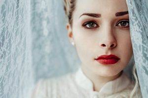 face, Women, Model, Portrait, Red Lipstick