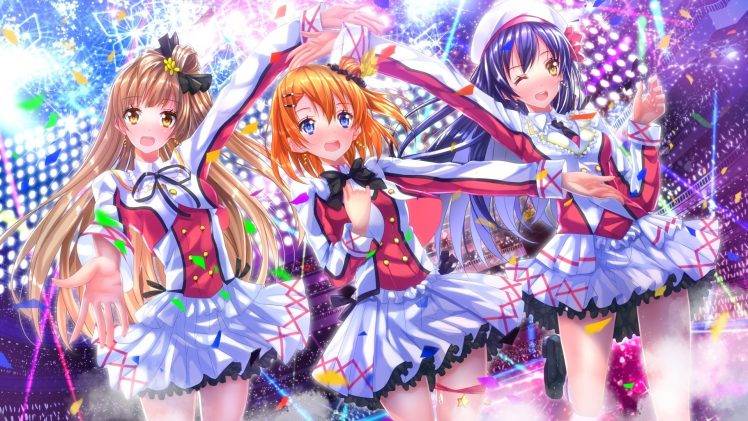 Love Live!, Sonoda Umi, Kousaka Honoka, Minami Kotori, Anime, Anime Girls, Skirt HD Wallpaper Desktop Background
