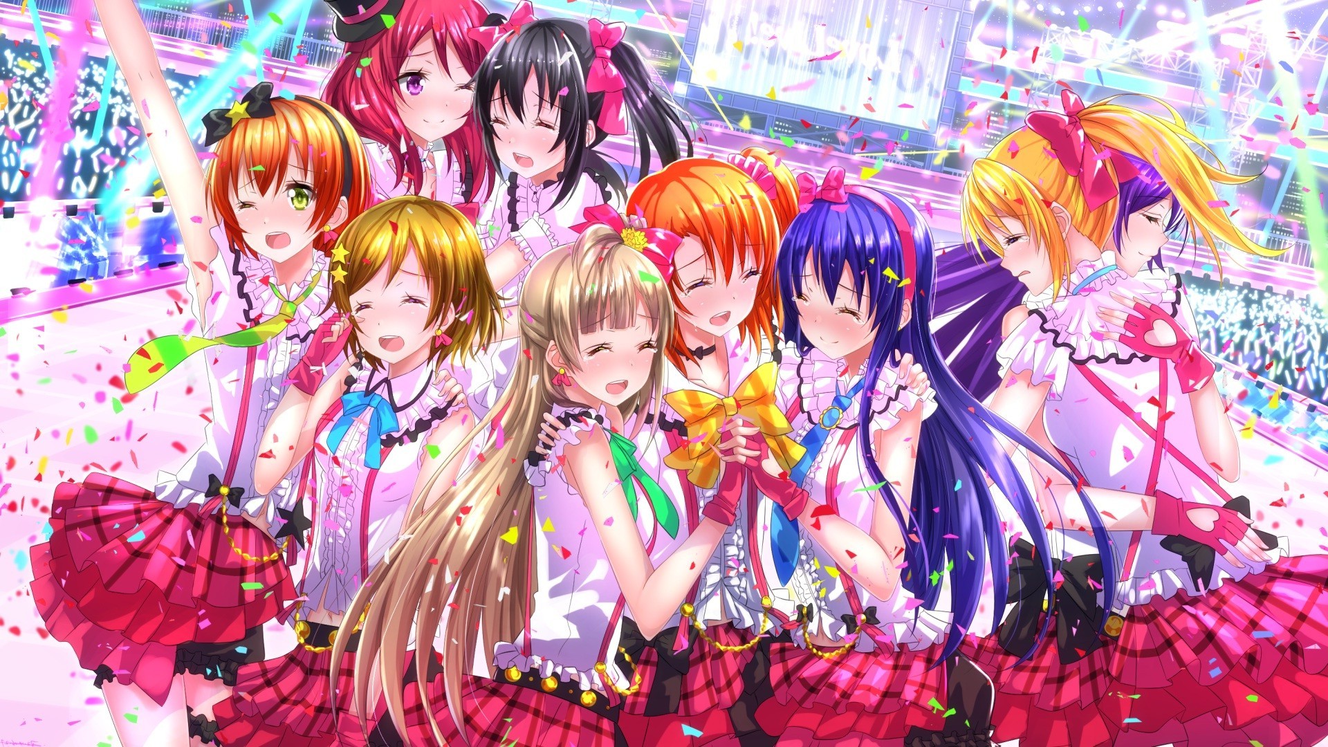 Yazawa Nico, Love Live!, Sonoda Umi, Nishikino Maki, Minami Kotori, Ayase Eri, Hoshizora Rin, Koizumi Hanayo, Kousaka Honoka, Toujou Nozomi, Anime, Anime Girls Wallpaper