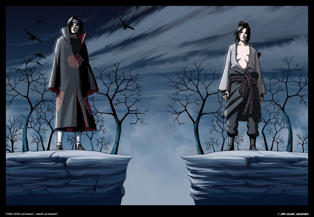 Uchiha Sasuke, Naruto Shippuuden, Uchiha Itachi, Akatsuki, Raven, Brothers Wallpaper
