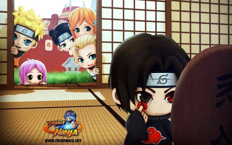 Uzumaki Naruto, Tenten, Yamanaka Ino, Uchiha Itachi, Sharingan, Inoue Orihime, Haruno Sakura, Chibi HD Wallpaper Desktop Background