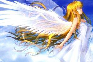 angel, Blonde, Wings