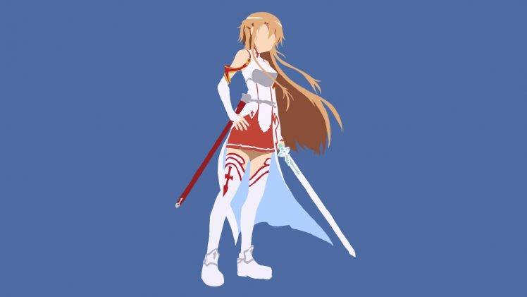 Sword Art Online, Yuuki Asuna, Vectors, Anime Vectors, Simple Background HD Wallpaper Desktop Background