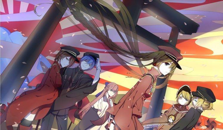 Vocaloid, Hatsune Miku, Kagamine Len, Kagamine Rin, Meiko, Megurine Luka, Kaito HD Wallpaper Desktop Background