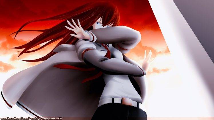 Makise Kurisu, Redhead, Long Hair, Anime, Anime Girls, Blue Eyes, Steins;Gate HD Wallpaper Desktop Background