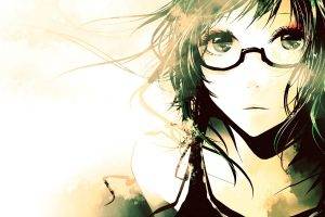 manga, Women, Dark Hair, Glasses, Anime Girls, Simple