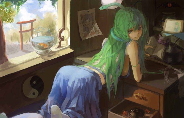 anime, Anime Girls, Touhou, Kochiya Sanae, Sexy Anime HD Wallpaper Desktop Background