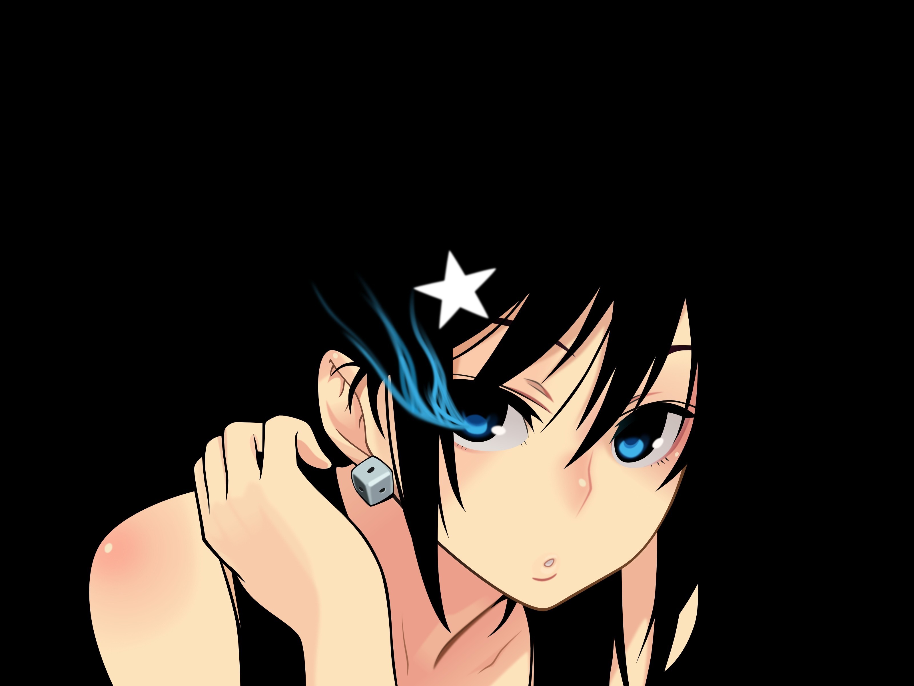 blue, Black, Women, Anime Girls, Black Rock Shooter Wallpaper