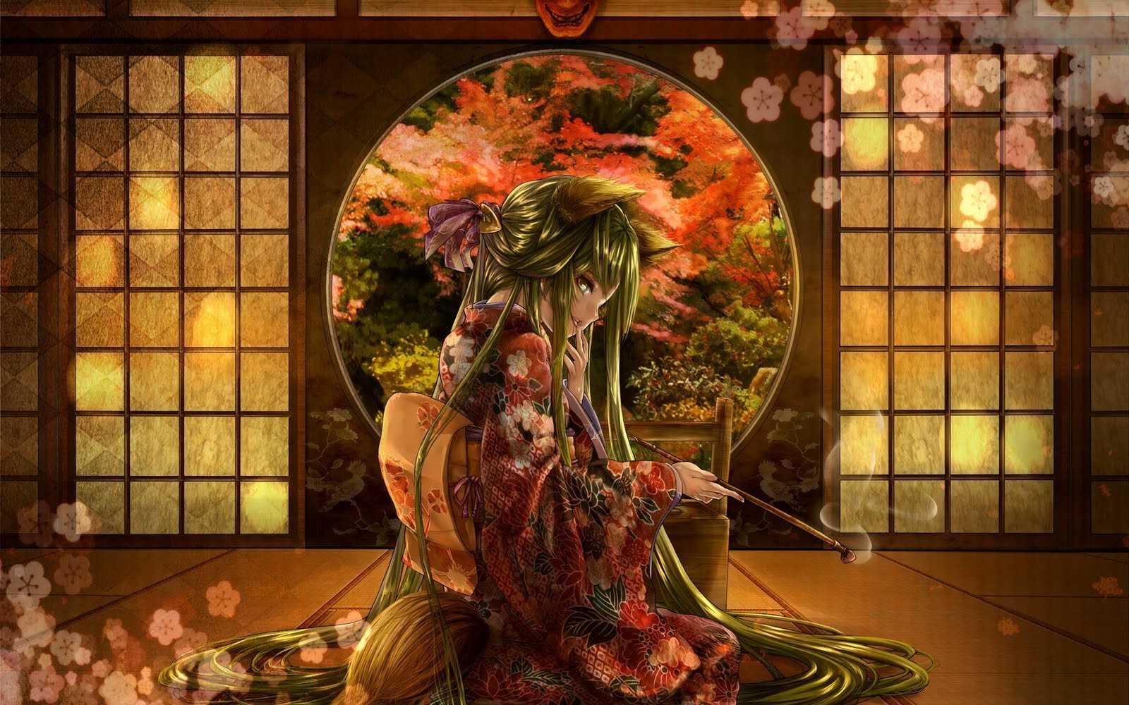 kimono, Cat Ears Wallpaper