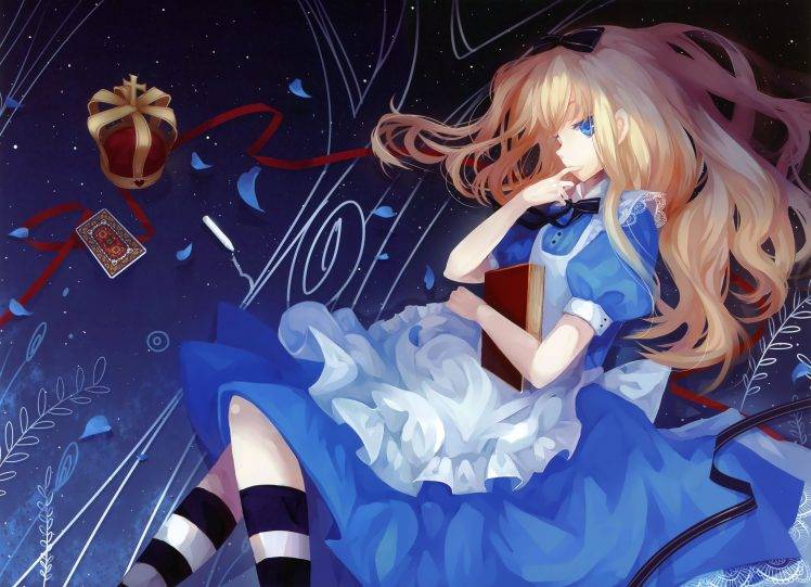 dress, Anime Girls, Crowns, Alice In