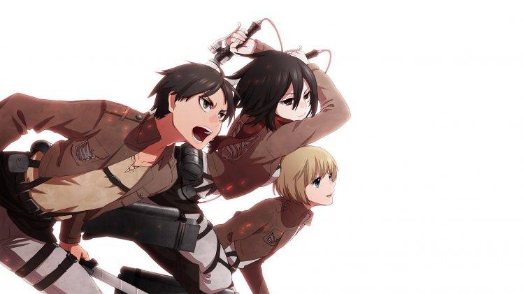 Shingeki No Kyojin, Mikasa Ackerman, Armin Arlert, Anime HD Wallpaper Desktop Background