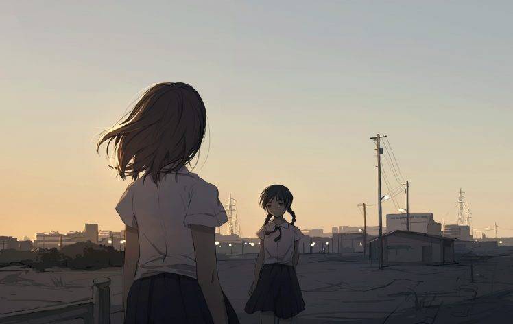 Anime Anime Girls School Uniform Original Characters