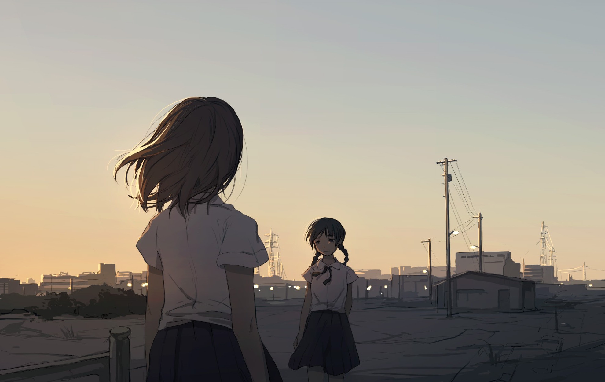 anime, Anime Girls, School Uniform, Original Characters, Short Hair Wallpaper