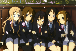 anime Girls, K ON!, Hirasawa Yui, Nakano Azusa, School Uniform, Akiyama Mio, Tainaka Ritsu, Kotobuki Tsumugi