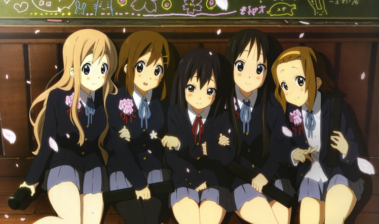 anime Girls, K ON!, Hirasawa Yui, Nakano Azusa, School Uniform, Akiyama Mio, Tainaka Ritsu, Kotobuki Tsumugi HD Wallpaper Desktop Background