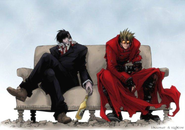 Trigun, Vash The Stampede, Gun, Glasses, Nicholas D. Wolfwood, Machine Gun, Futuristic HD Wallpaper Desktop Background