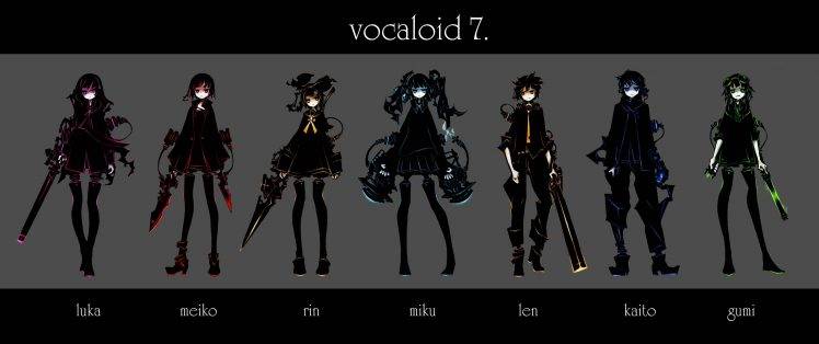 Vocaloid, Hatsune Miku, Megurine Luka, Meiko, Kagamine Rin, Kagamine Len, Kaito, Megpoid Gumi HD Wallpaper Desktop Background