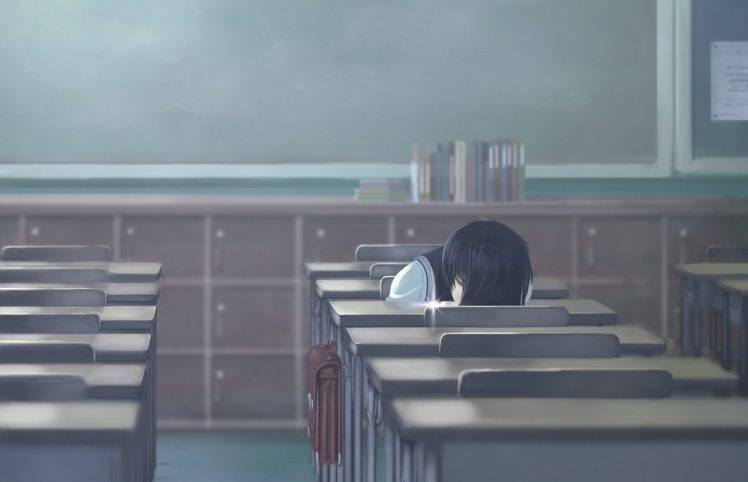 anime Girls, Sleeping, Alone HD Wallpaper Desktop Background