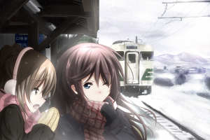 anime Girls, Cold, Winter, Train Station