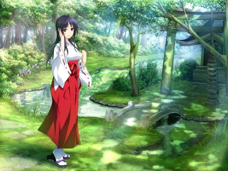 anime Girls, Kimono, Nature HD Wallpaper Desktop Background