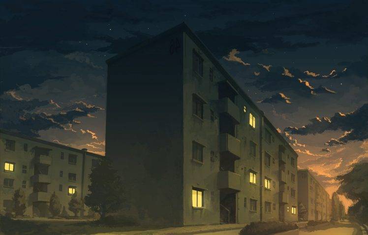 night, Building, City, Apartments HD Wallpaper Desktop Background