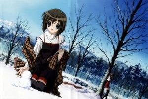 anime Girls, Winter, Shiori Misaka, Kanon