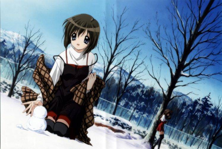 anime Girls, Winter, Shiori Misaka, Kanon HD Wallpaper Desktop Background