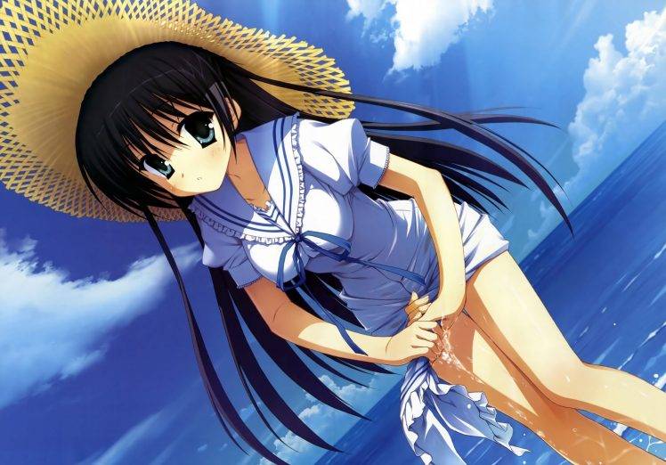 sea, Summer, Anime Girls, Natsuzora Kanata, Kousaka Chihaya HD Wallpaper Desktop Background
