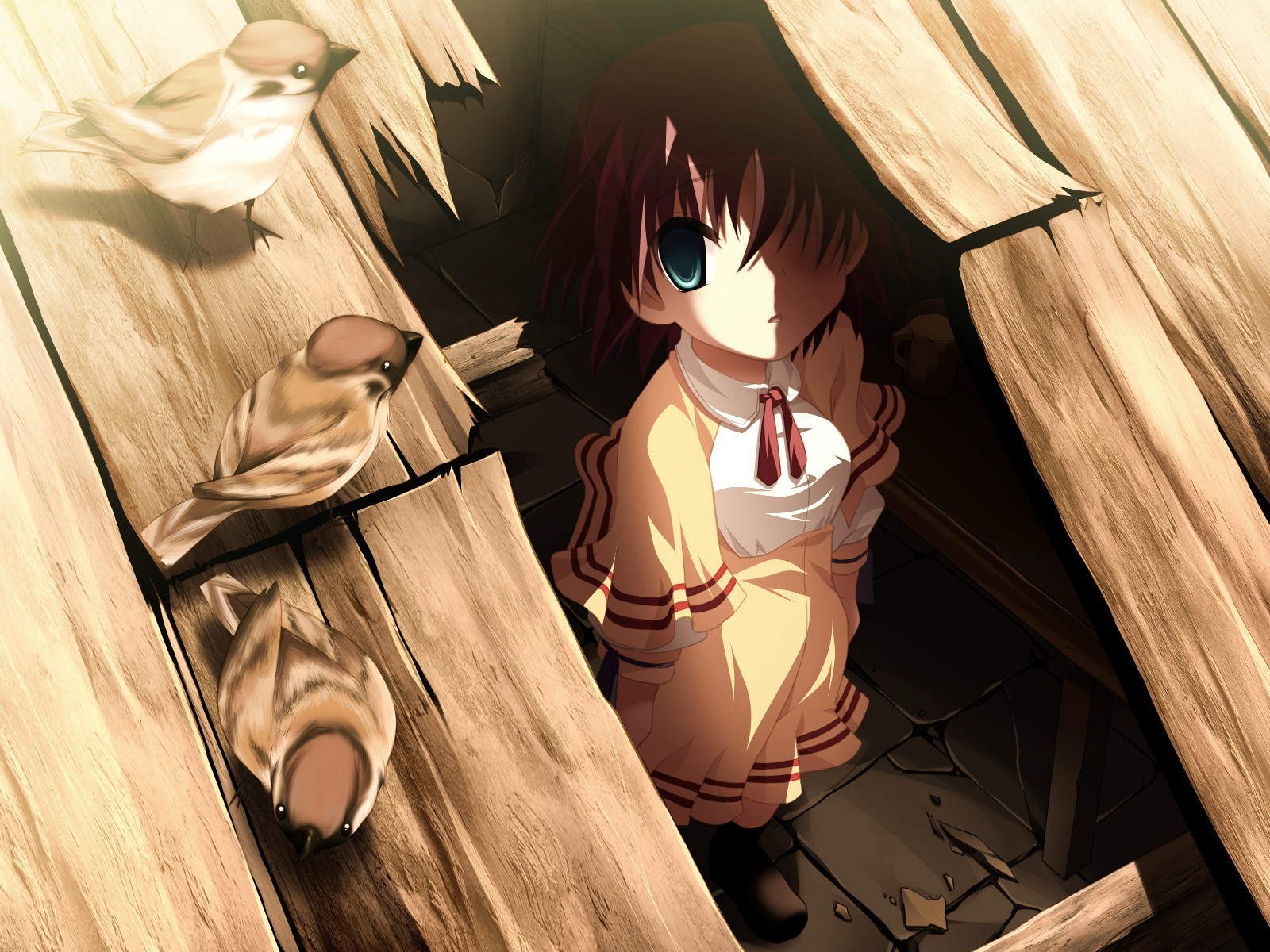 hiding, School Uniform, Schoolgirls Wallpaper