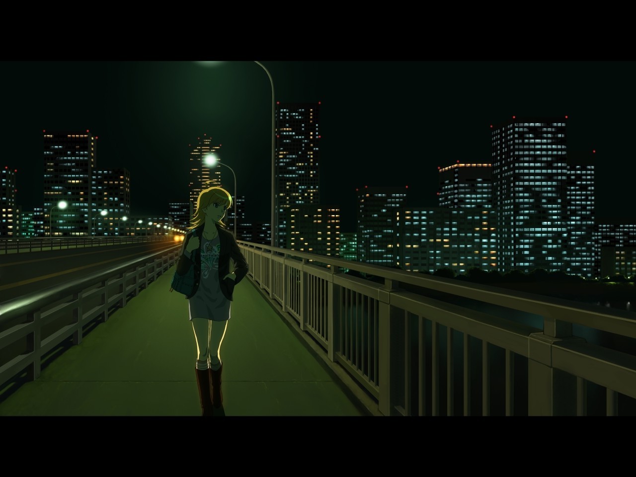 anime Girls, City, Bridge, Alone Wallpapers HD / Desktop and Mobile  Backgrounds