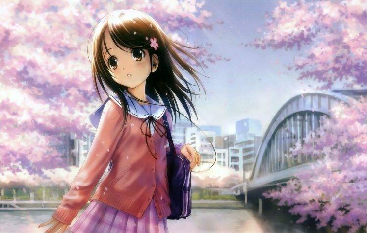 anime Girls, Schoolgirls HD Wallpaper Desktop Background