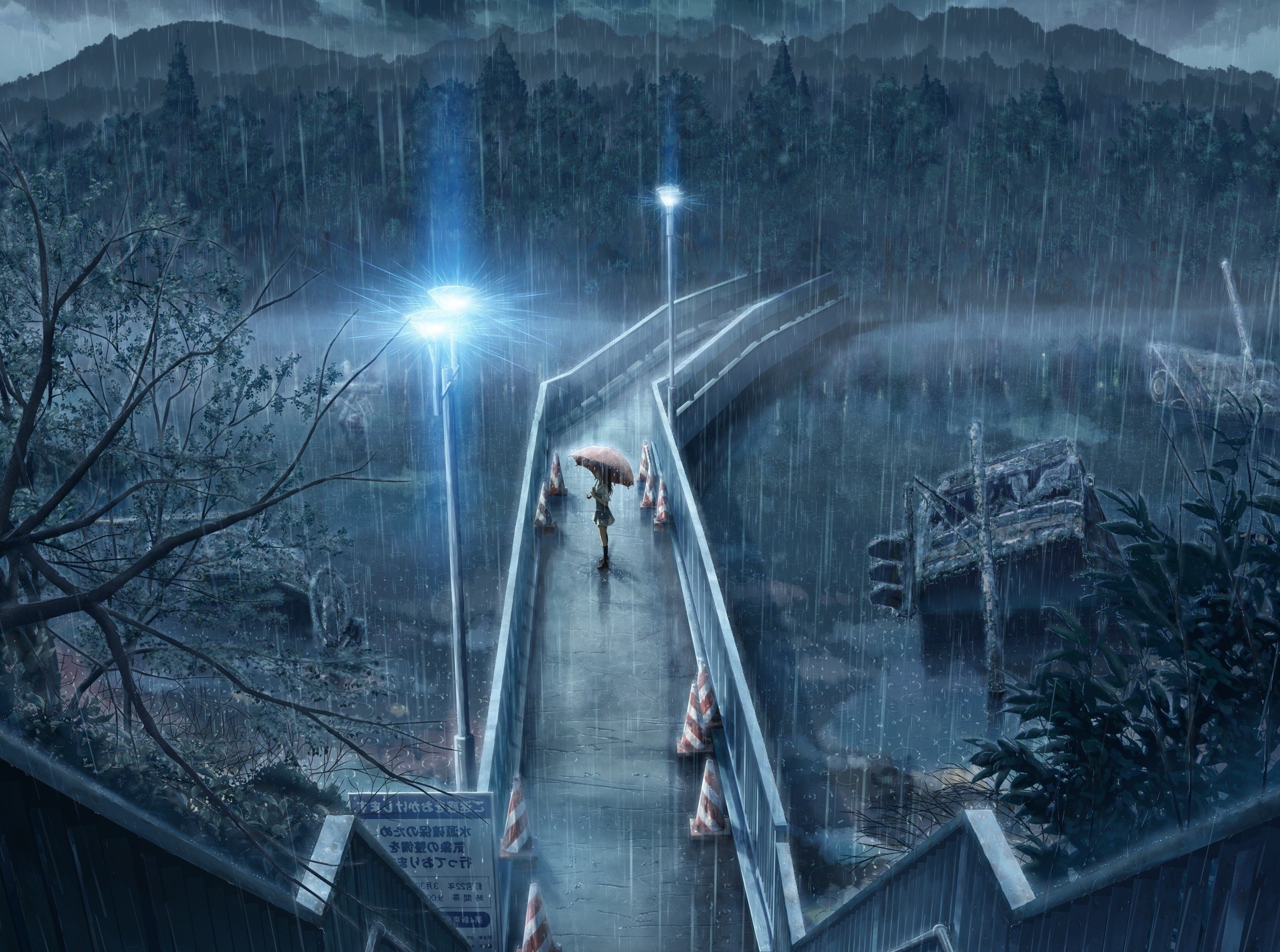 rain, Anime, Night, Heavy Rain Wallpapers HD / Desktop and Mobile