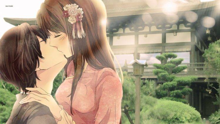 anime, Kissing HD Wallpaper Desktop Background