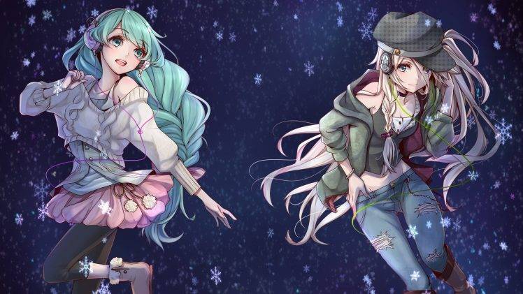 anime, Anime Girls, Snow Flakes HD Wallpaper Desktop Background