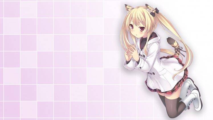 anime, Anime Girls, Twintails, Animal Ears HD Wallpaper Desktop Background