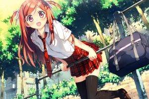anime, Anime Girls, Schoolgirls, Plaid