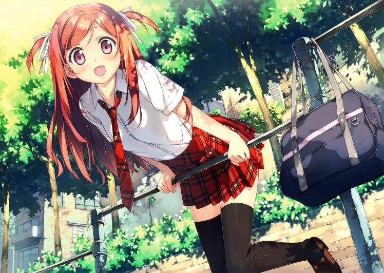 anime, Anime Girls, Schoolgirls, Plaid HD Wallpaper Desktop Background