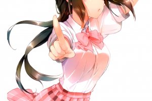 anime Girls, School Uniform, Schoolgirls, Long Hair, Skirt