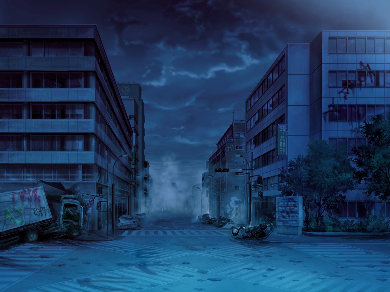 city, Apocalyptic, Night Wallpaper