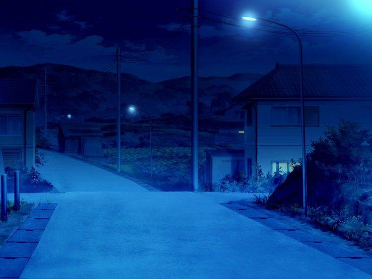 night, Road, House, Hill, Villages, Artwork HD Wallpaper Desktop Background