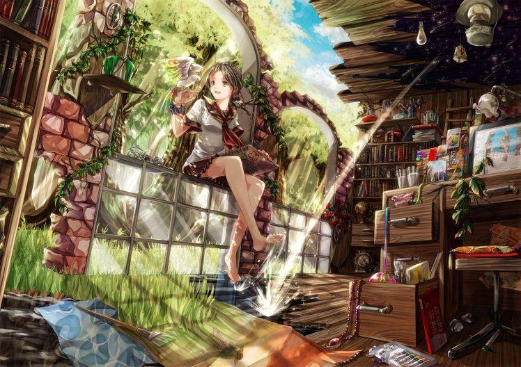 anime, Anime Girls, School Uniform, Original Characters HD Wallpaper Desktop Background
