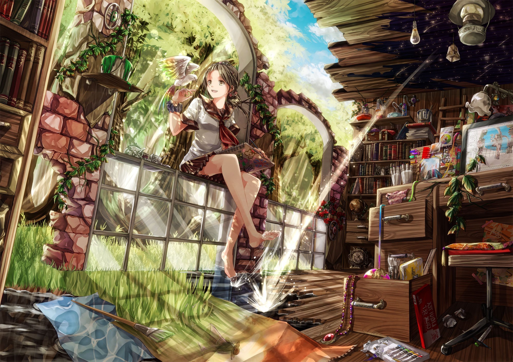 anime, Anime Girls, School Uniform, Original Characters Wallpaper