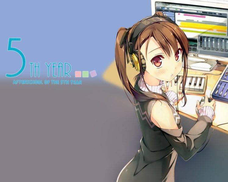 anime, Anime Girls, Detached Sleeves, Headphones HD Wallpaper Desktop Background