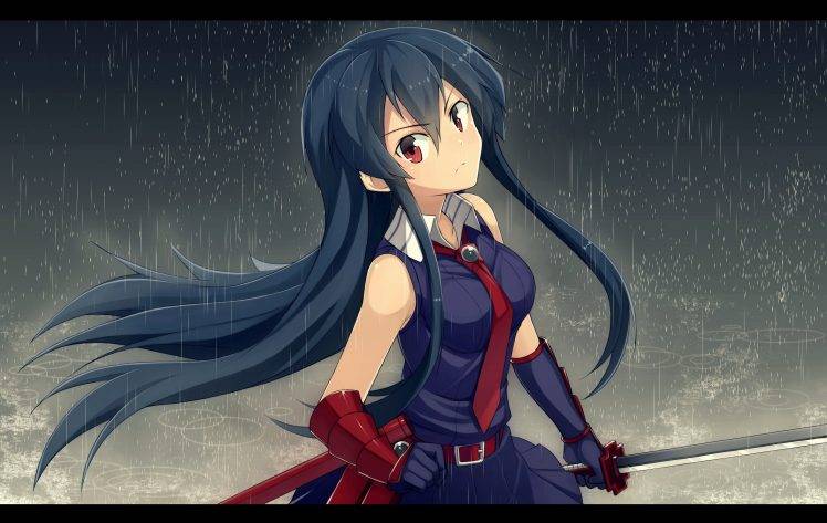 anime, Anime Girls, Akame Ga Kill!, Akame, Rain, Sword HD Wallpaper Desktop Background