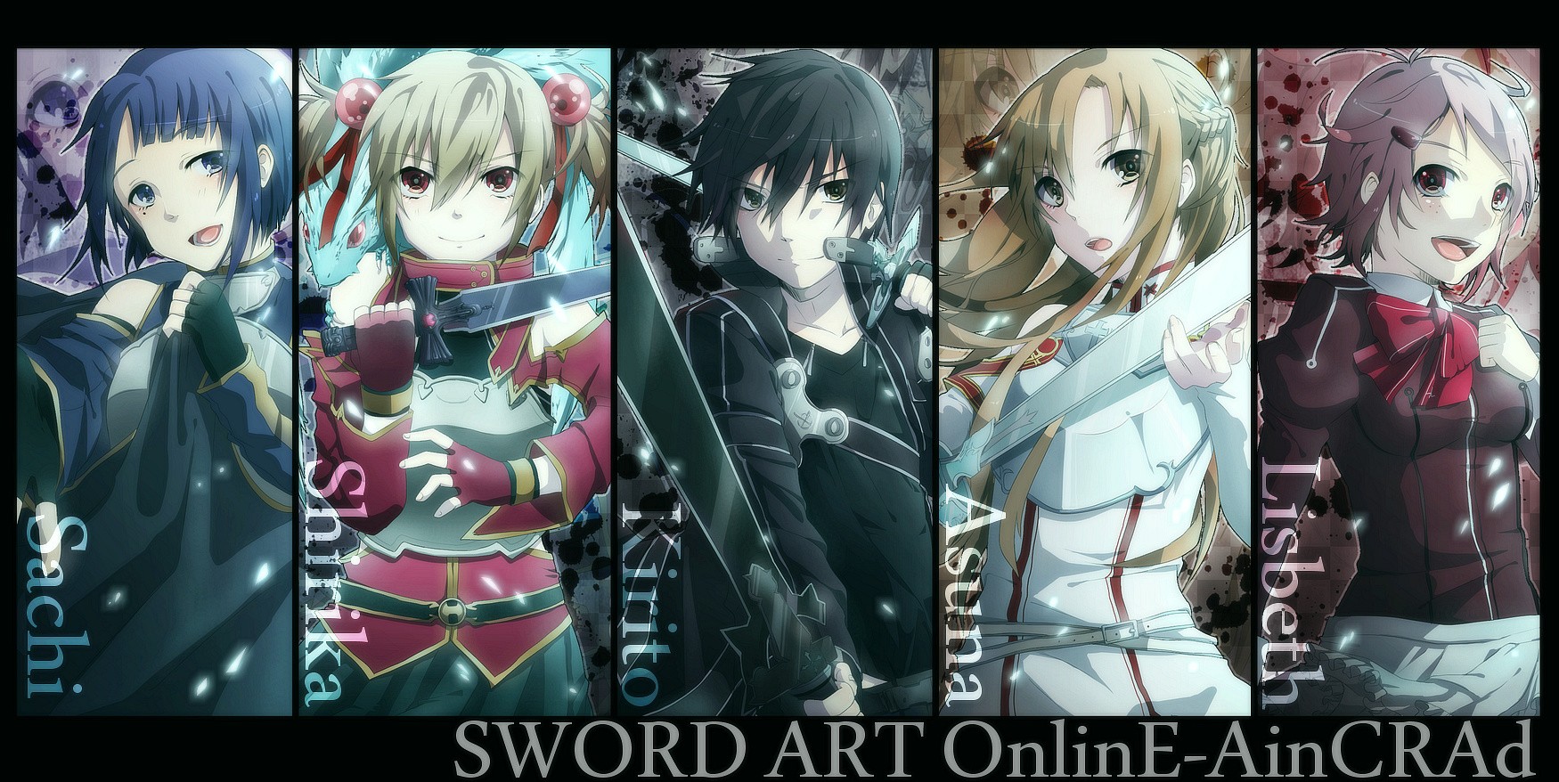 anime, Sword Art Online, Anime Girls, Sachi, Shinozaki Rika, Yuuki Asuna, Kirigaya Kazuto, Ayano Keiko Wallpaper