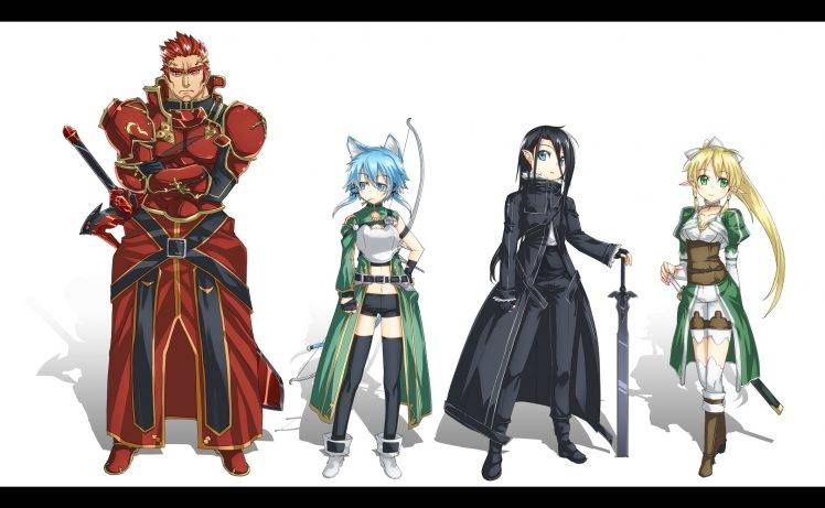 anime, Sword Art Online, Anime Girls, Kirigaya Suguha, Kirigaya Kazuto, Asada Shino HD Wallpaper Desktop Background