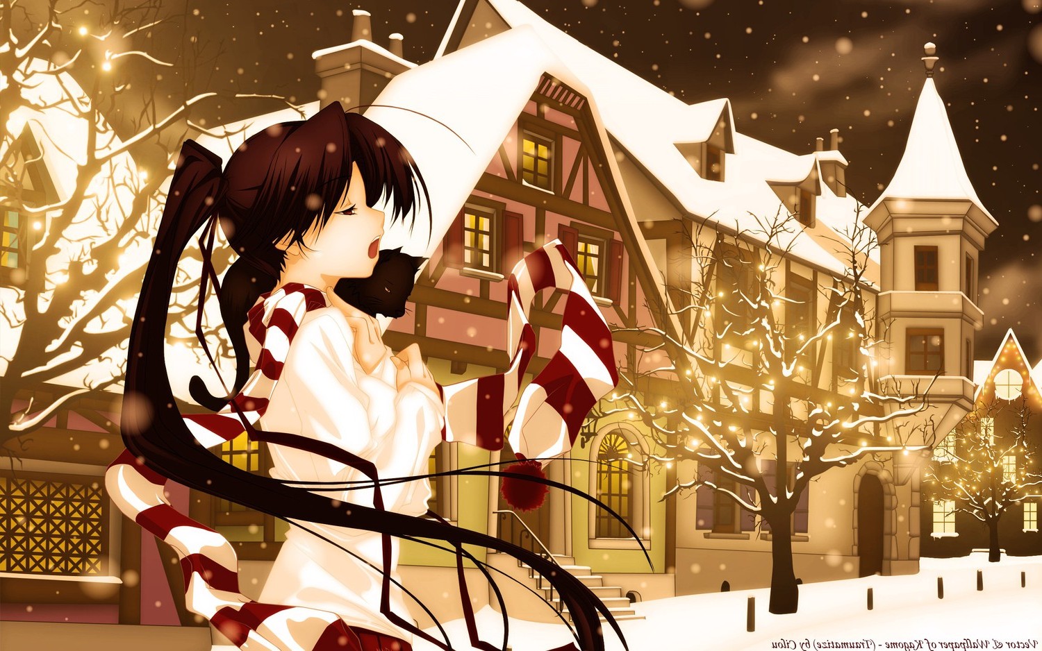 anime, Anime Girls, Winter, Snow, Original Characters Wallpaper