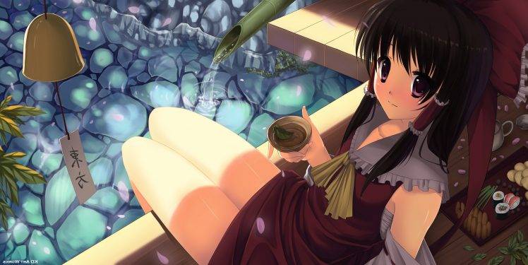 anime, Anime Girls, Blushing, Touhou, Hakurei Reimu HD Wallpaper Desktop Background